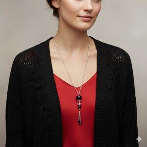 Elegant Silver and Black Necklace